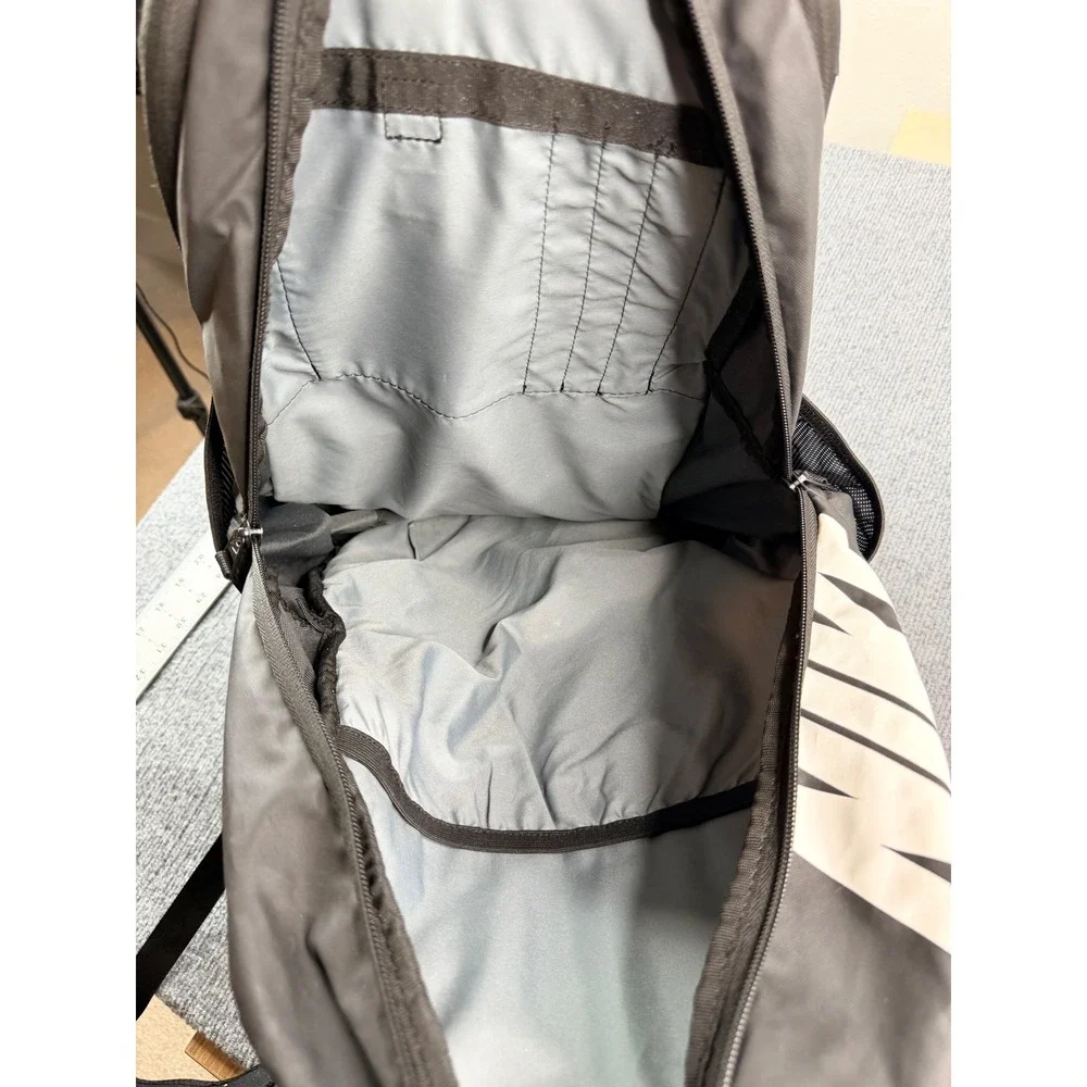 Nike Pro Adapt Backpack Black White Swoosh Travel School Gym Bag Polyester